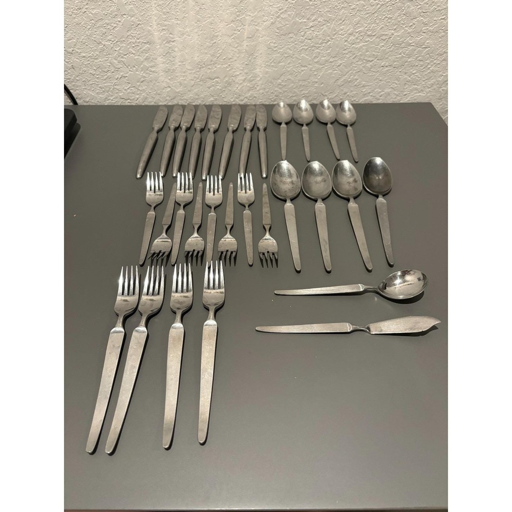 Large Lot of Vtg Stanley Roberts SRI "Sienna" Stainless Steel Flatware Japan MCM